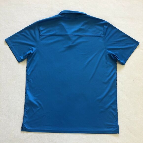 Oakley Men Blue Gray Stripe Regular Fit Short Sleeve Hydrolix Golf Polo Shirt XL - Picture 11 of 11